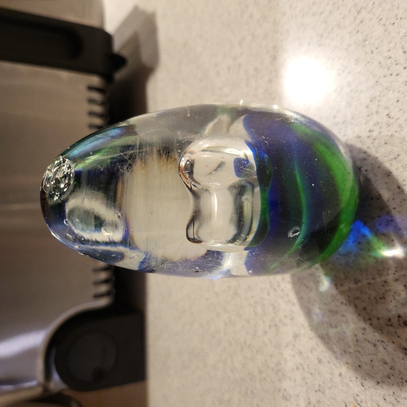 Distressed Vintage Murano Sumerso Glass Paperweight 5.25" - Picture 3 of 8